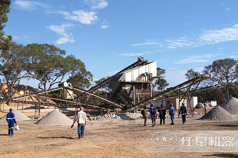 河南红星矿山机器有限公司址大全导航查询客户筛沙生产现场实景